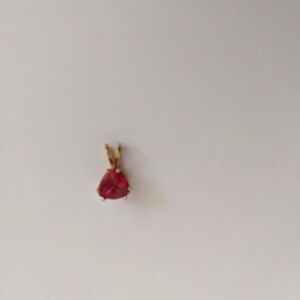 New 14K Yellow Gold Ruby Pendant $248